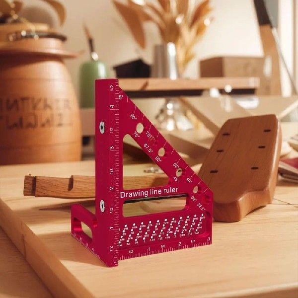 Miter Triangular Ruler Aluminum Alloy Carpenter Square Hole
