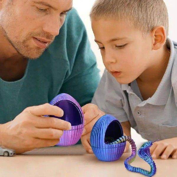 3D Printed Snake Egg Fidget Animals Toy 3D Printed Snake