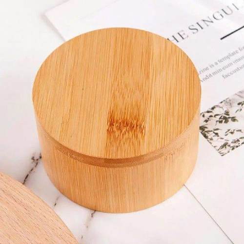 Bamboo Salt Cellar with Magnetic Swivel Lid Round Salt