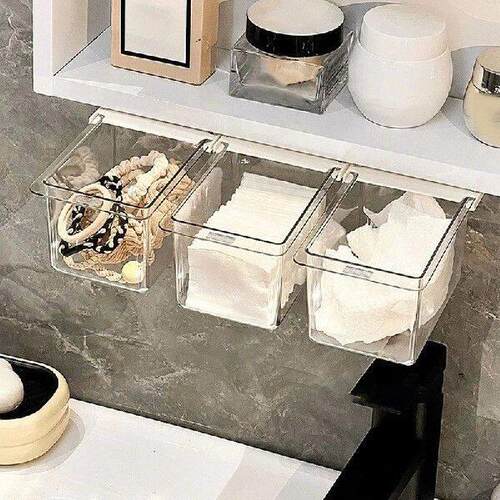 Drawer-Type Storage Box Under Mirror Cabinet Transparent