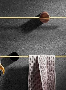 Balcony Walnut Metal Wall-mounted Clothes Rack Coat Rack