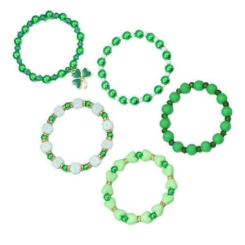 5 Pcs Saint Patricks Day Hat Bracelet Jewelry Mardi Gras