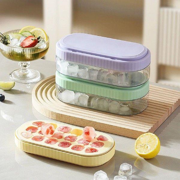 Plastic Press Type Ice Cube Tray Reusable Non-stick Small