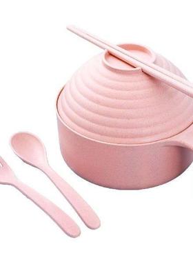 Microwave Ramen Bowl Cooker Set Wheat Straw Instant Noodles