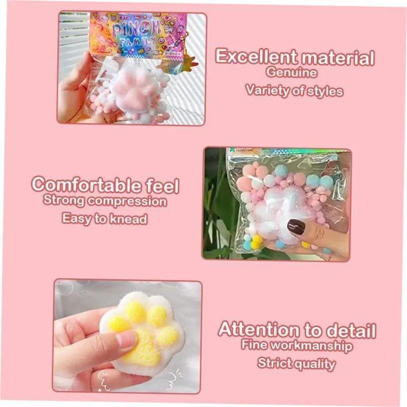 NEW Fidget Toy Mini Squishy Toys Kawaii Plush Cat Paw Transp
