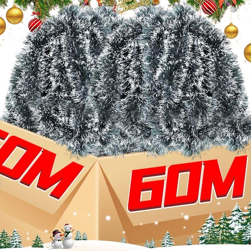 Christmas Tel Ribbons Garland Green Cane Wreath Xmas Tree Ha