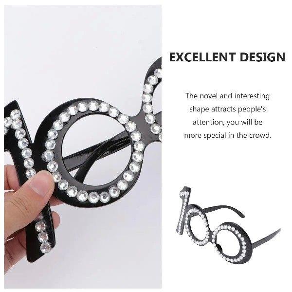 Glasses Decor Birthday Party Supplies Digital Plastic Prop