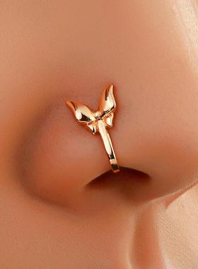 Perforation free U-shaped micro spider butterfly nose ring