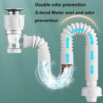 Expandable Anti-Odor Drain Pipe Set Kitchen Sink Drain