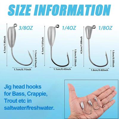 4/6/12Pcs Jig Heads Fishing Hooks Tube bait jighead Worm lur