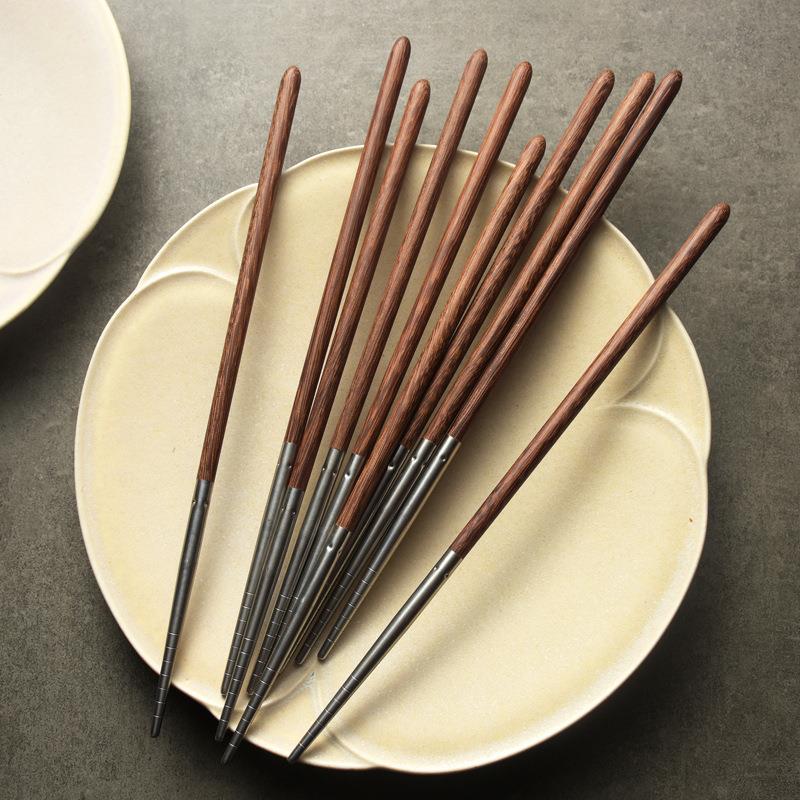 Stainless steel headed wooden chopsticks, hot pot chopsticks