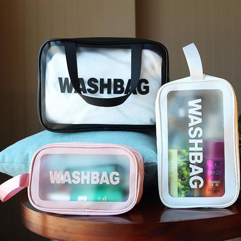 PU Travel Storage Bag Cosmetic Makeup Washbag Clear Handbag