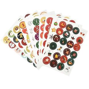 Calendar Number Sticker 24Pcs Gift Advent Xmas Lab Christmas