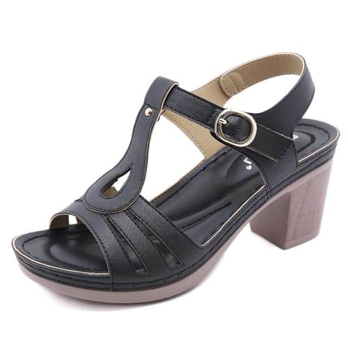 SIKETU Brand Open Round Toe Sandals Women Block High Chunky