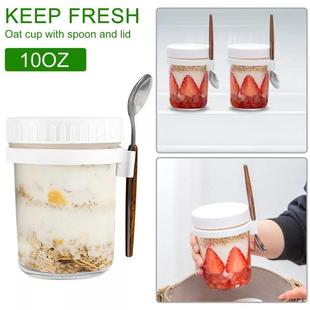 Milk Fruit Salad Overnight Storage Jars Food Container Oats