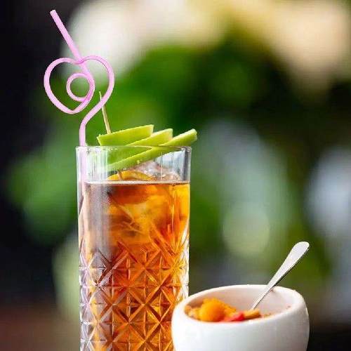 25pcs Heart Shape Reusable Straws Flexible PET Drinking