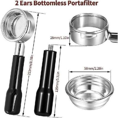 58mm Bottomless Portafilter 2 Ear Espresso Portafilter with