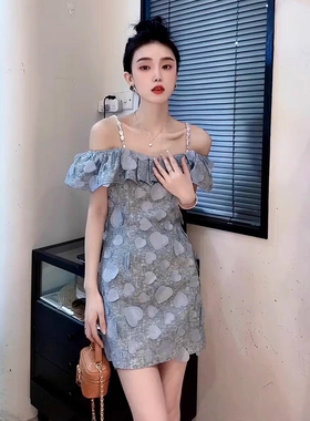 Meliss Lazy夏季新款女装小香风吊带性感高级设计感轻奢连衣裙