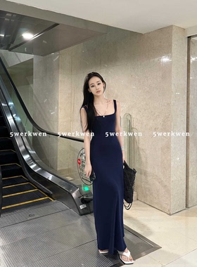 Meliss Lazy纯欲性感方领修身显瘦包臀甜辣妹连衣裙  5706#