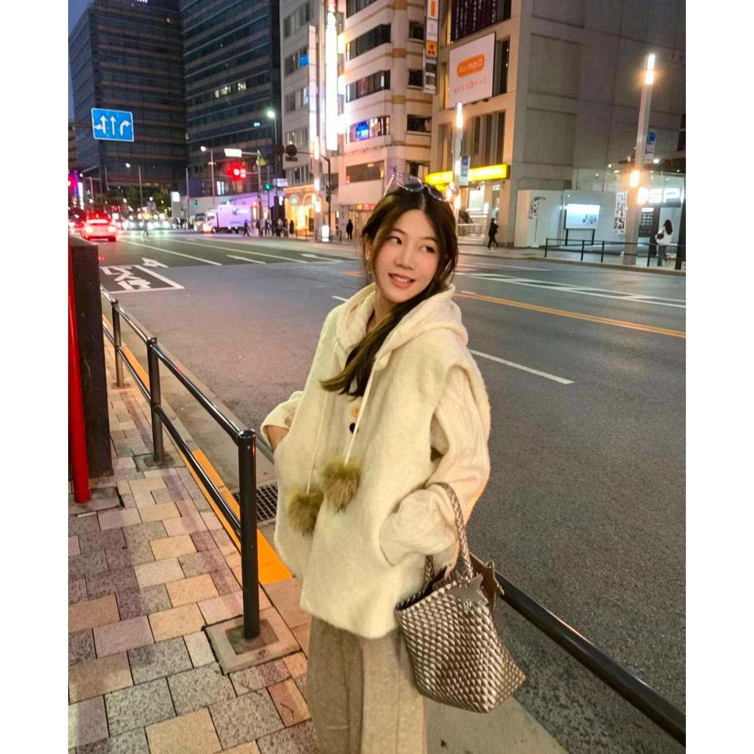 原创圈圈毛马甲韩系设计感休闲上衣外套冬