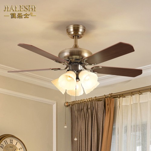 美式风扇吊扇灯欧式复古餐厅吊顶