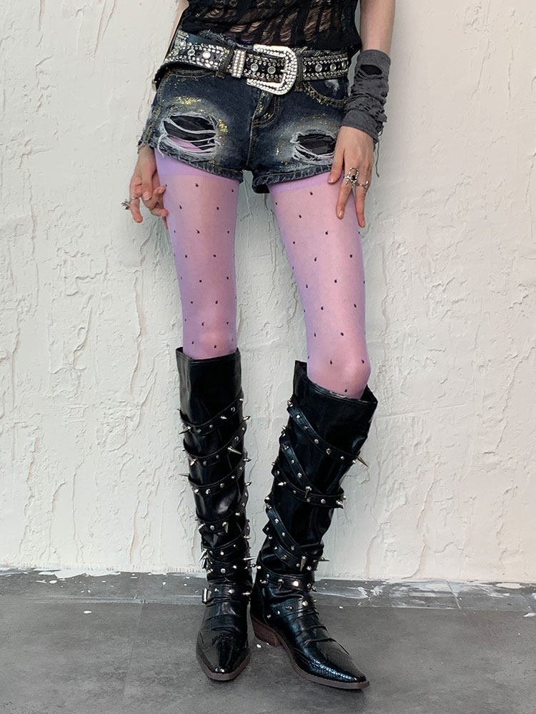 BOKIOR BOZI 와인 캔디 도트 시부야 퍼플 Y2K 밀레니얼 고스 틈새 고대 및 초기 핫 걸스 유럽과 미국의 하이 스트리트