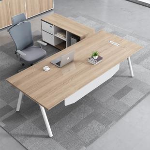 办公老板桌桌办公室时尚办公桌理椅公组合简约现代主L-3管桌经办
