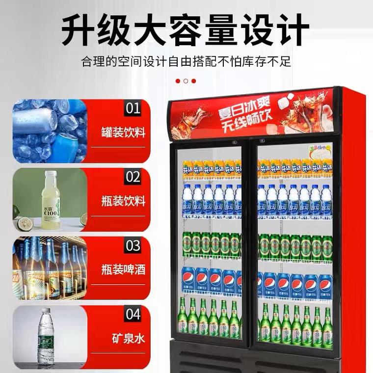 饮料展95冰示啤酒柜商柜用冷藏柜双开门冷饮式柜单门冷藏立保鲜柜