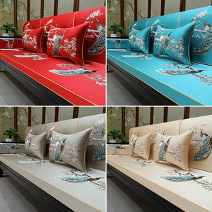 中式古典红木座椅沙发垫实木家具沙发坐垫防滑刺绣套罩罗汉床垫子