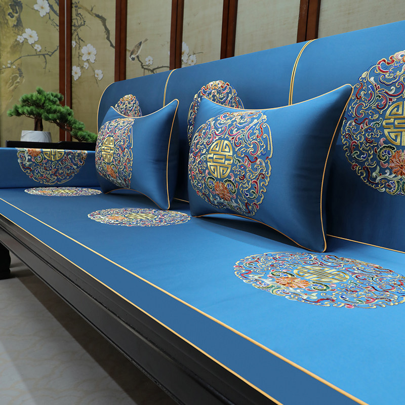 红木沙发坐垫中式椅子坐垫古典实木家具沙发垫椰棕乳胶坐垫子套罩