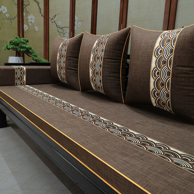 红木沙发坐垫四季通用新中式沙发垫实木家具垫子防滑垫套罩可拆洗