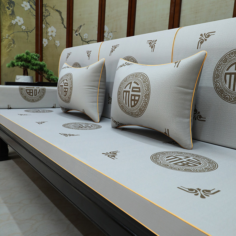 中式红木沙发坐垫定做实木沙发垫海绵椰棕罗汉床垫子套罩四季通用