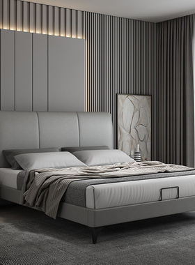 CBD官方布艺床现代简约北欧主卧1.8米双人小户型免洗实木软包1.5