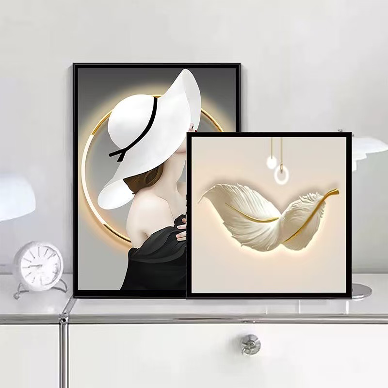 现代感床头卧室高级梳妆台桌面画