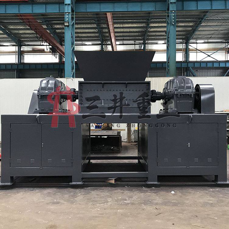 废旧移动硬盘金属撕碎机 电脑显示屏板粉碎机 电子垃圾双轴撕碎机