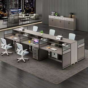 员工桌椅组合简约现代双人四人桌员工工作站办公桌