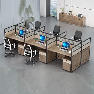 员工桌椅组合简约现代双人四人桌员工工作站办公桌