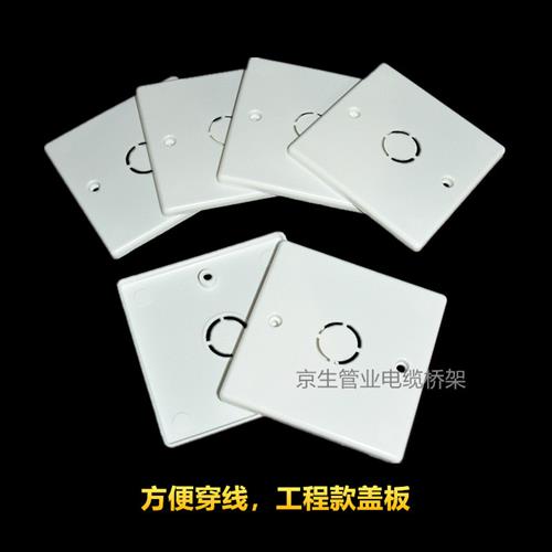 86型带孔线盒盖板面板白板开关插座明盒盖板暗盒保护盖板200个装_虎窝淘