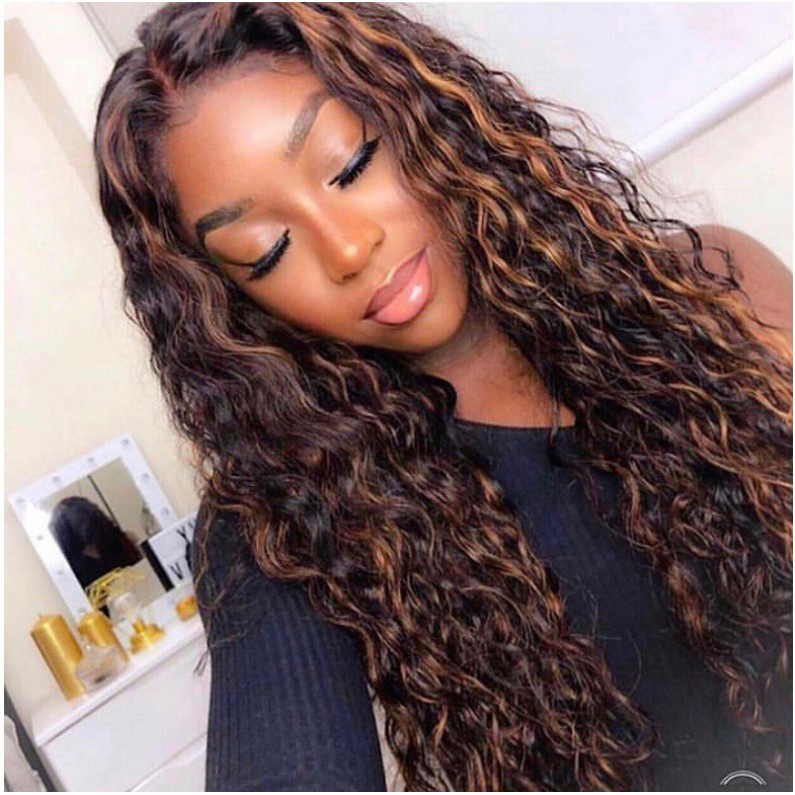 欧美拉美卷全头套中分刘海缠管