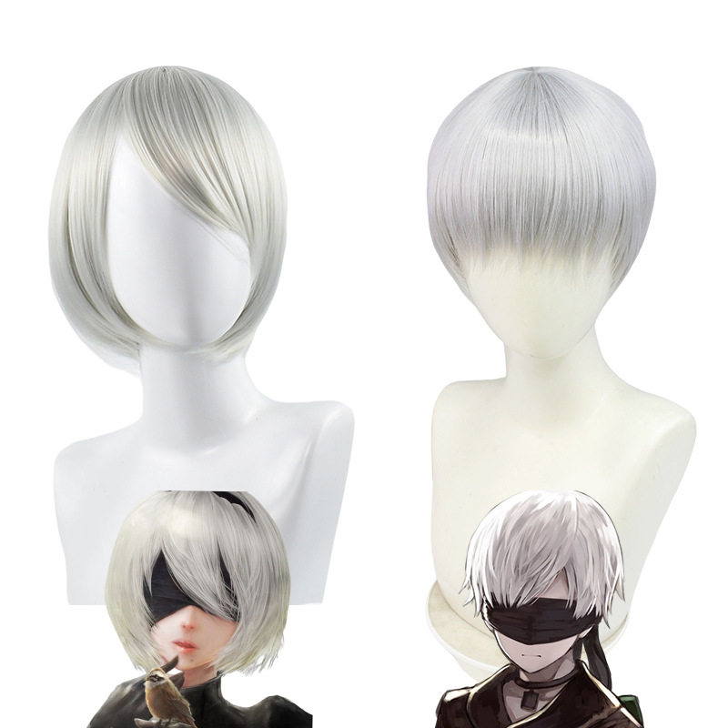 新款 尼尔机械纪元银灰假发9S nier automata2Bcos假发高温丝短发