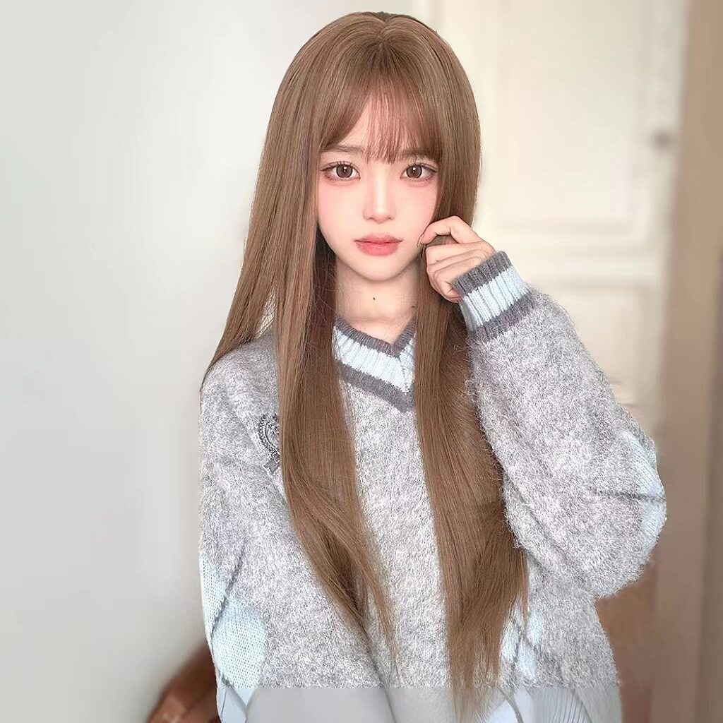 假发女长发蜜茶亚麻色甜美JK2025