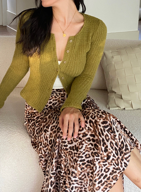 ooh itch痒痒「粉丝回馈价」法式毛绒针织开衫女长袖修身显瘦上衣