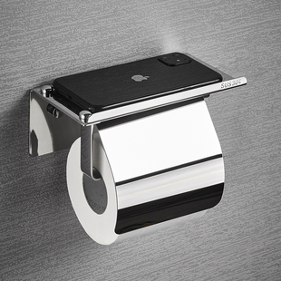 纸巾架304不锈钢厕所擦纸盒卫生间卷纸架手机架洗手间手纸置物架