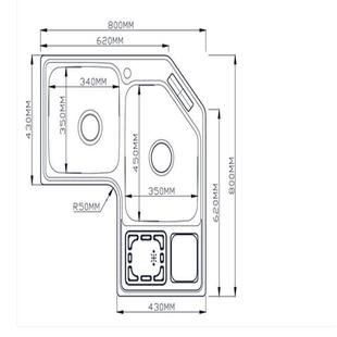 豪华304不锈钢转角水槽拐角双槽厨房转角洗菜盆加厚水盆异形