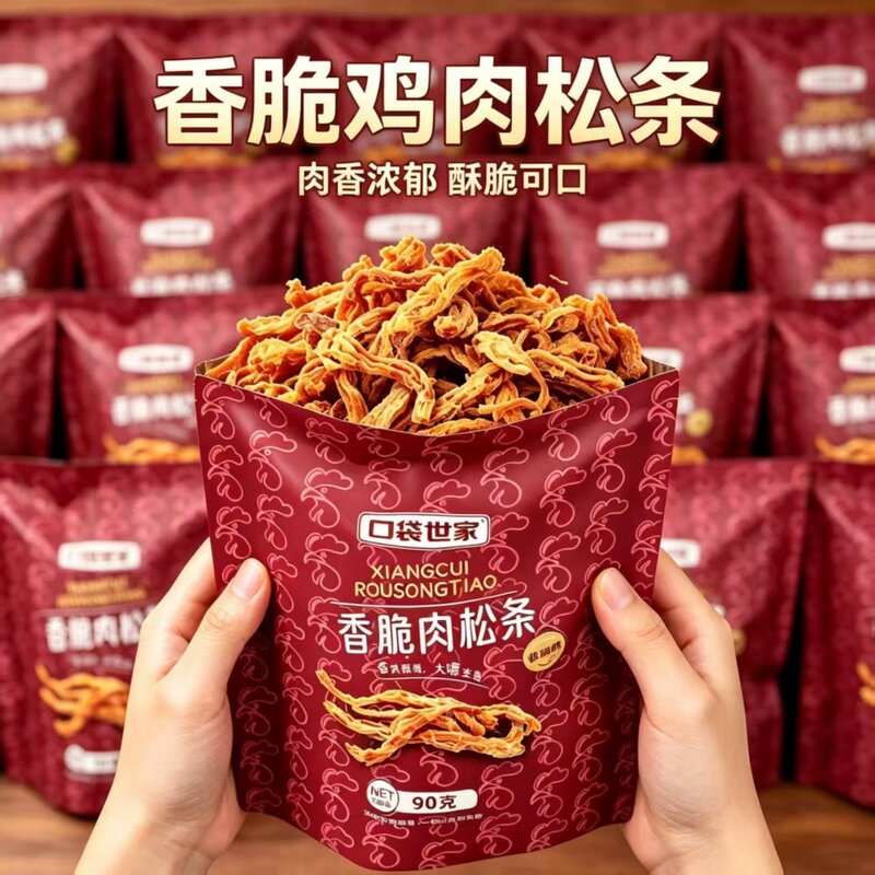 香脆肉松条鸡肉条肉干携带方便速食即食美味学生宿舍休闲小零食