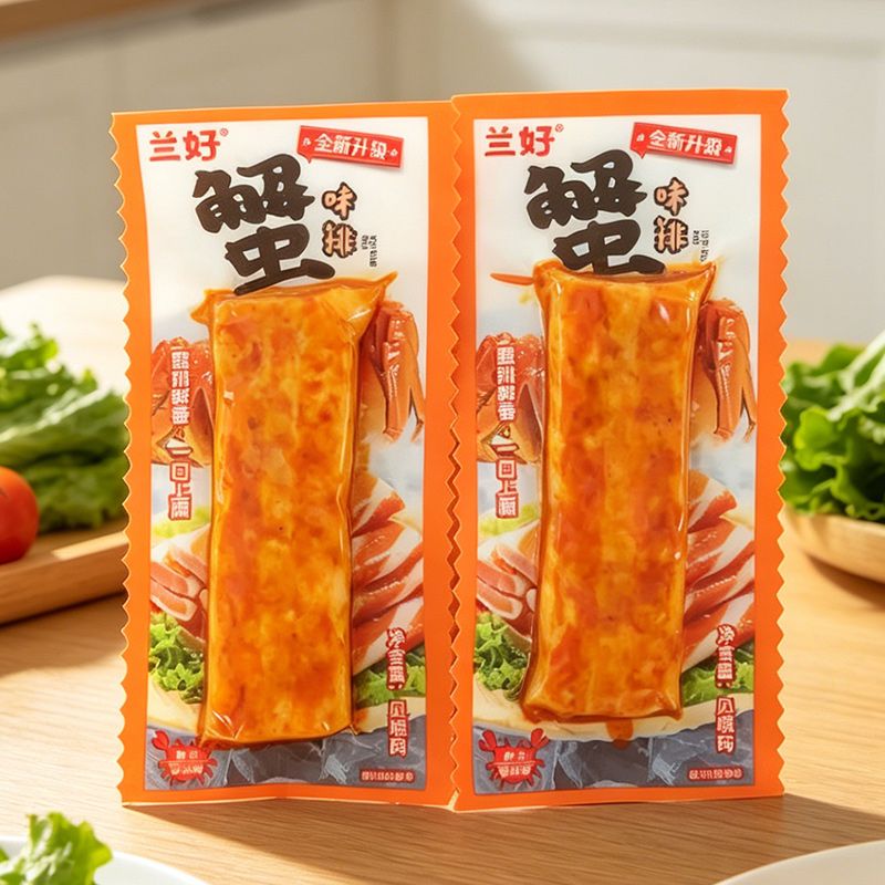 兰好即食蟹味排蟹柳蟹肉棒香辣网红零食熟食学校宿舍小零食