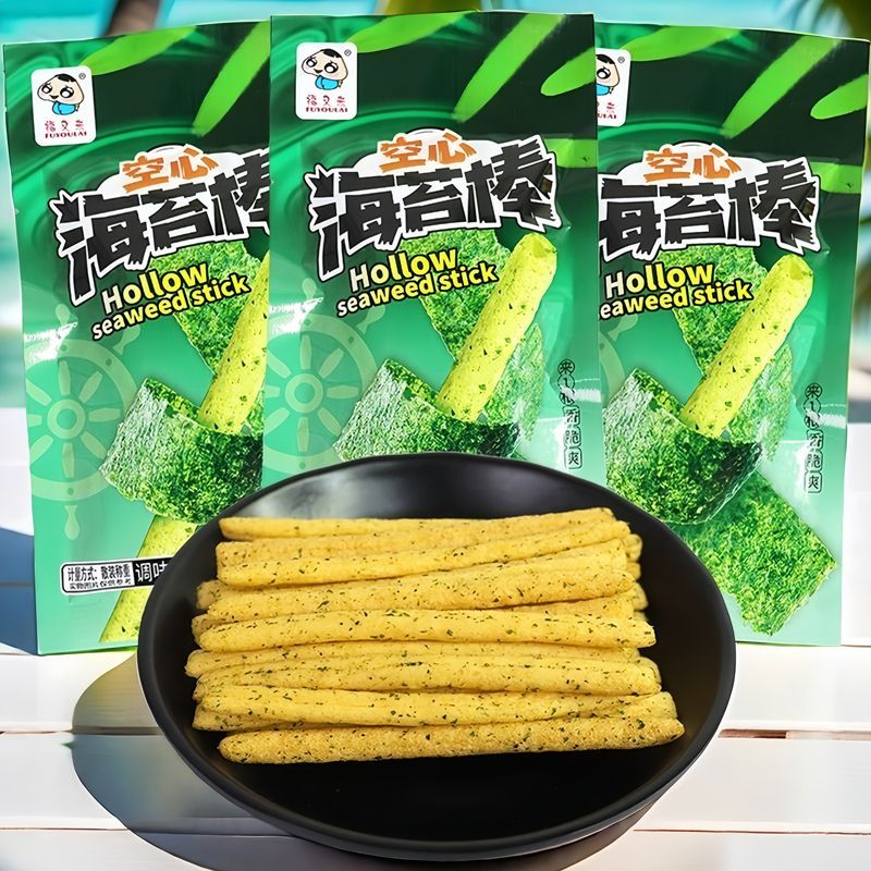 空心海苔棒零食膨化香酥脆薯片味长条棒宿舍校园网红休闲食品整箱