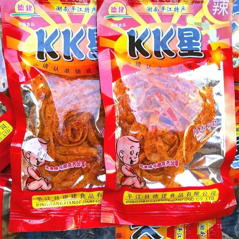 德建kk星辣条超变态辣辣片丝 湖南麻辣零食怀旧香辣牛筋麻辣面筋
