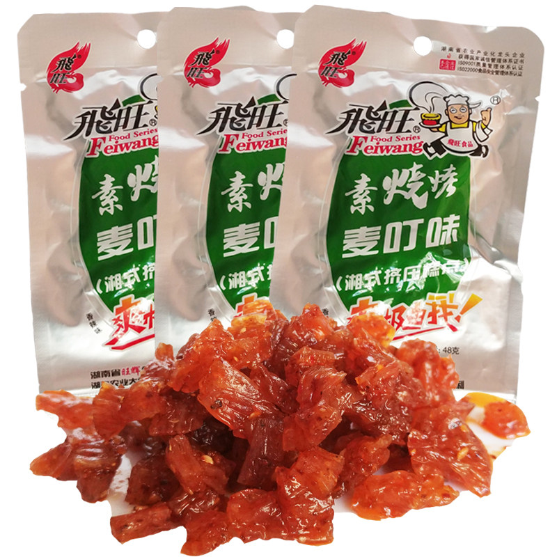 飞旺素麦叮素蹄筋辣条烧烤蹄筋32g*20包湖南平江特产经典面筋麻辣