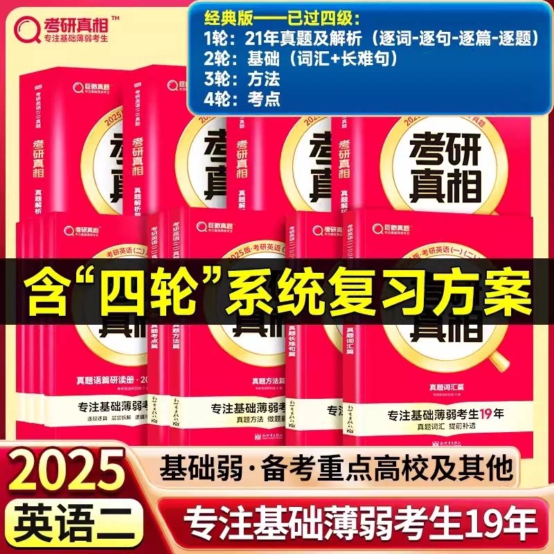 正版包邮 已过四级25英二21年真题解析+基础篇(词汇+长难句)+方法篇+考点篇 考研英语命题研究组 9787520726757 东方